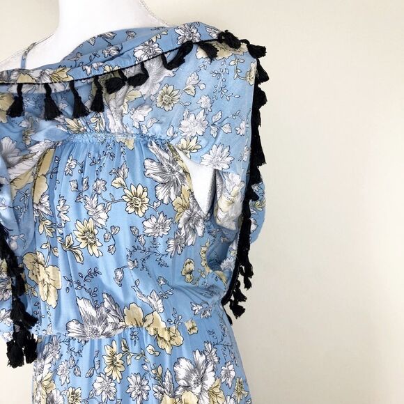 Boohoo Blue Yellow Floral Maxi Dress Size 8 - Picture 7 of 7